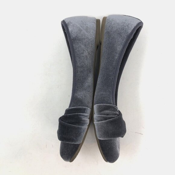 Kohls SO Shoes Womens 8 Cant Even Grey Velvet Ballet Flats Slip On Comfort Fit - Picture 4 of 11